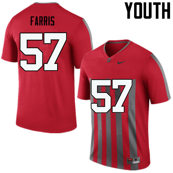 Ohio State Buckeyes Chase Farris Youth #57 Throwback Game Stitched College Football Jersey